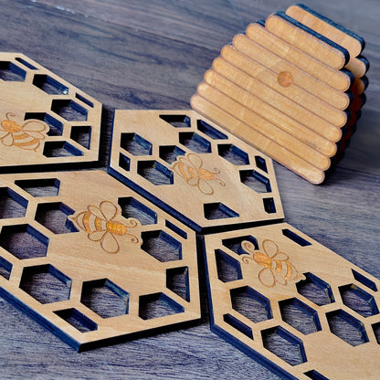 Wooden Beehive Coasters - little infernoCoaster