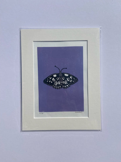 Butterfly Lino Print - Purple - little infernoLino Prints