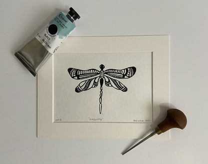 Dragonfly - little infernoLino Prints