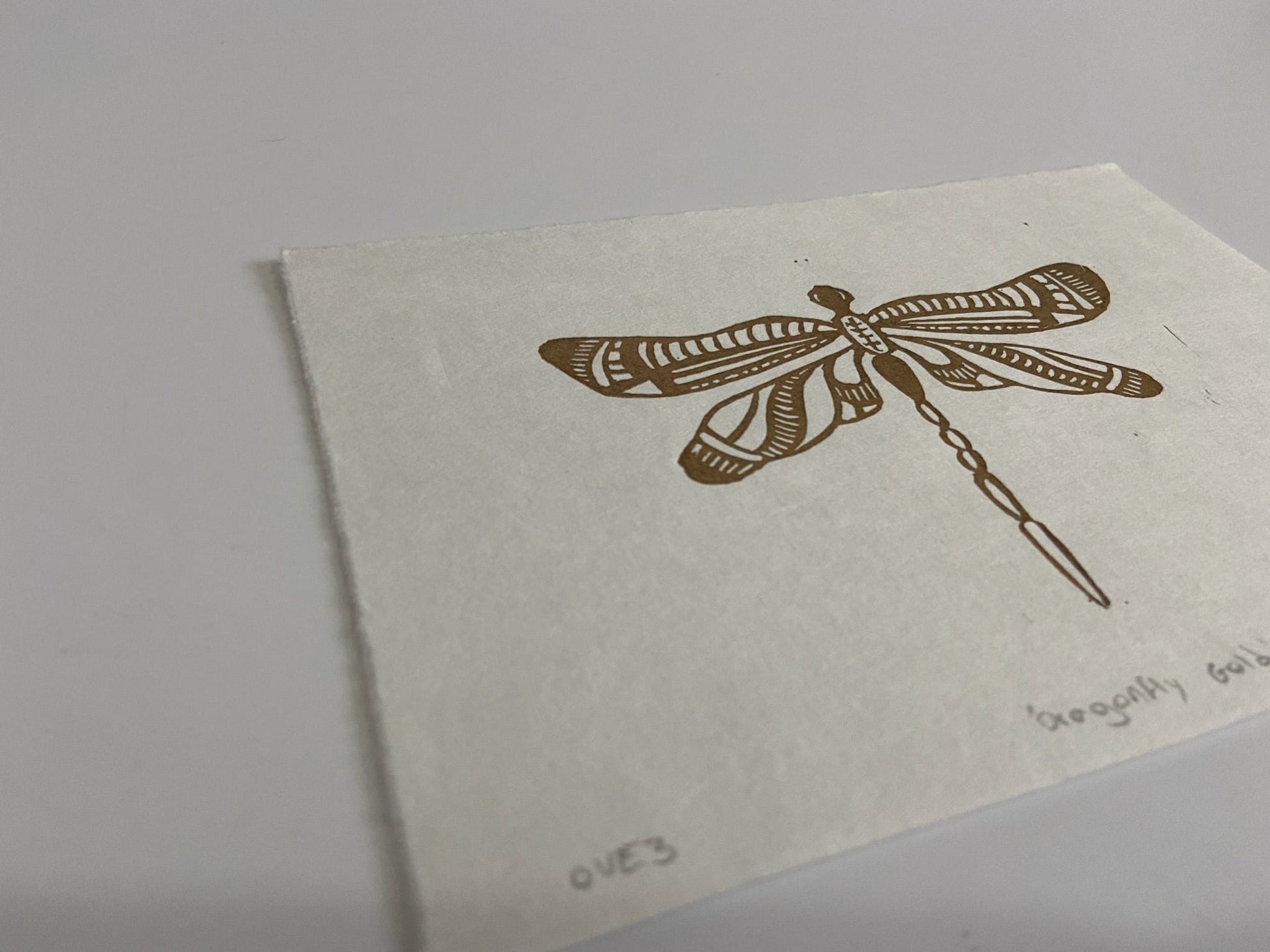 Dragonfly Gold - little infernoLino Prints