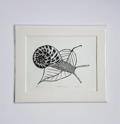 Garden Snail - little infernoLino Prints